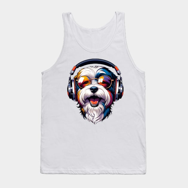 Havanese Smiling DJ with Joyful Soundscapes Tank Top by ArtRUs